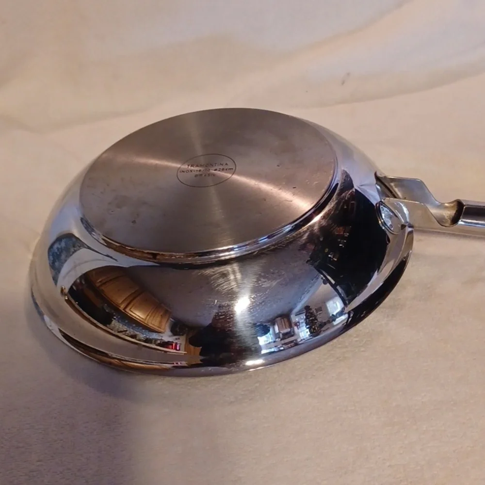 Stainless Steel Frying Pan, Skillet 18/10 Tramontina Made In Brasil, 10 Inch